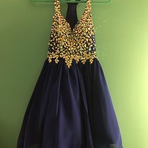 Royal Blue Prom Dress with Rhinestones| XS